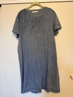 Uzi NYC Washed Blue Denim Oversized T-Shirt Dress sz S